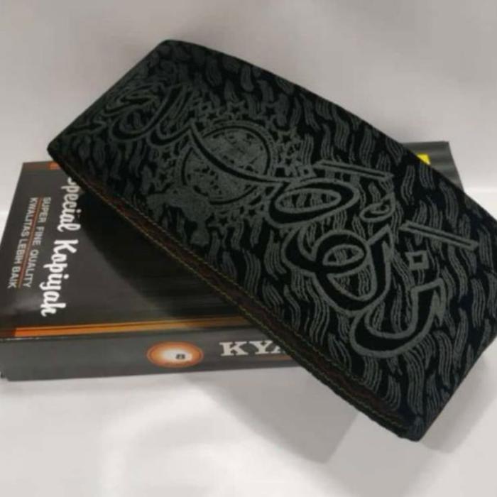 Songkok peci kyai gedhe NU Gravier kopiah pria dewasa Nu lukis muslim Hitam