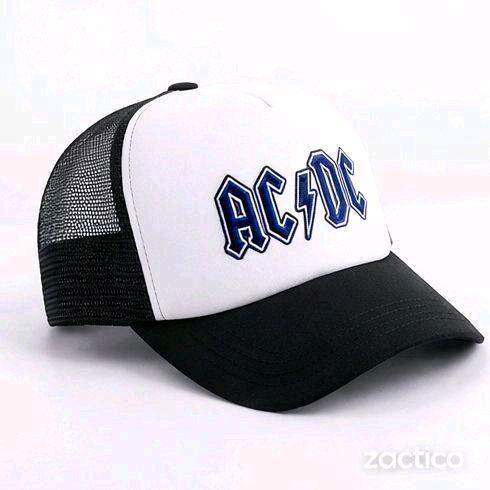 Topi Trucker Topi Jaring AC/DC Original Style – Snapback Mesh Hat Pria Wanita Kekinian Streetwear Ro