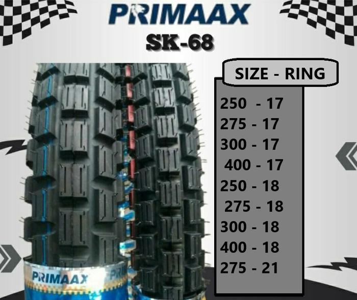 BAN PRIMAX SK 68 TRIAL (2.50 - 2.75 - 3.00 - 400 - RING 17 18 19 21 250 - 275 - 300 - 400) TRIALS BA