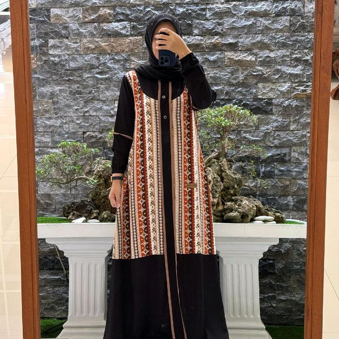DRESS HITAM LIST ORI NADHEEFA ((READY))