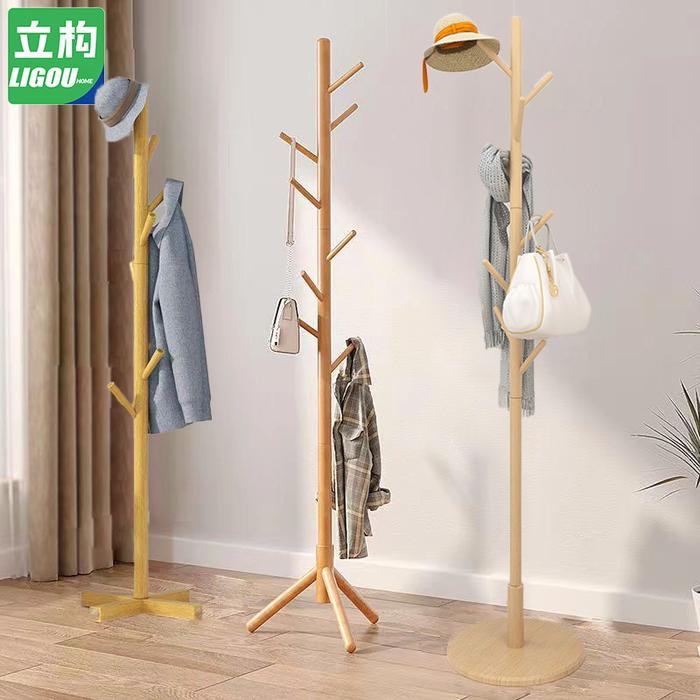 Rak Mantel/Rak Topi Baju Hanger / Gantungan Tas /Tas Berdiri Multifungsi Stand Bagus/Rak mantel kayu