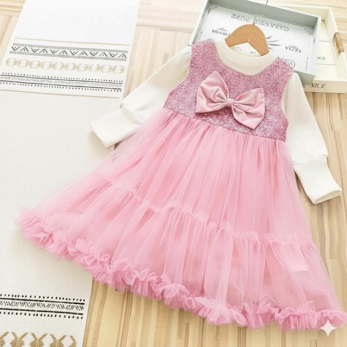 Dress Trendy Terbaru Anak Perempuan Usia 1-4 Tahun | Pakaian Import Premium Model Baju Lengan Panjan