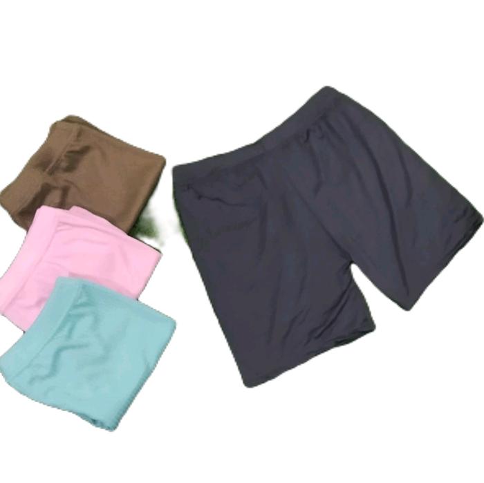 Celana Pendek Dewasa Rangkepan Katun Hitam untuk Pria/Wanita - Shorts Nyaman Boxer Lembut Santai Dis