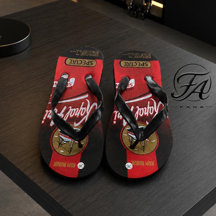 SANDAL JEPIT PRIA MOTIF KOPI KAPAL API TERLARIS TERBARU Sendal - kapal api, 38