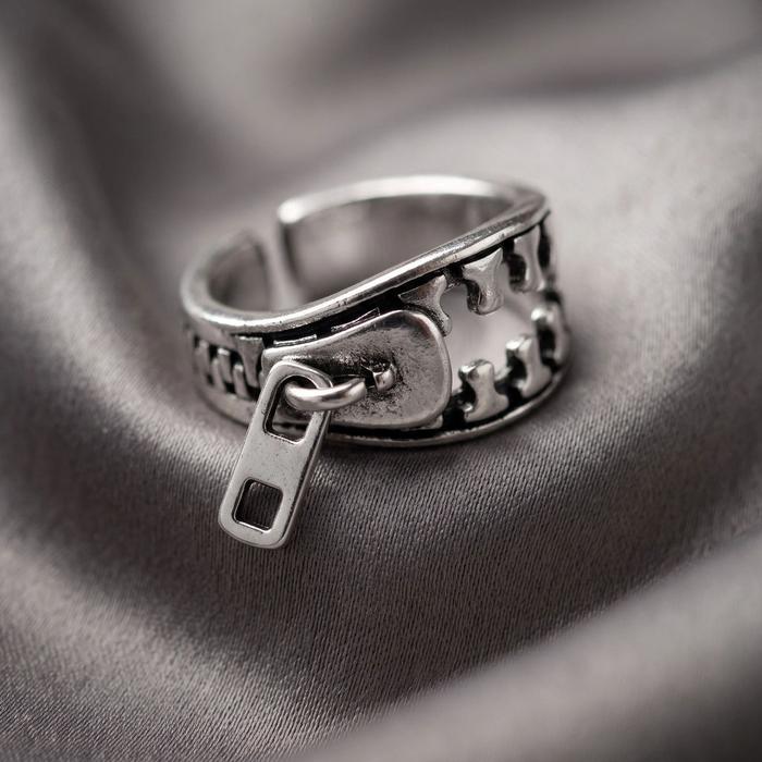 Cincin Adjustable Gerigi Gembok Vintage Ring Pria Ukuran Bisa Disesuaikan Silver Antik