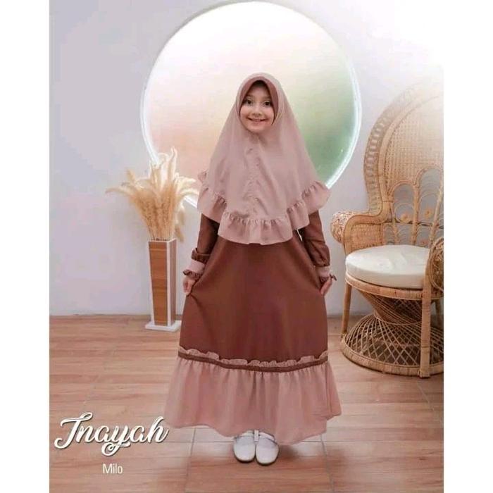 gamis anak jilbab inayah setelan anak