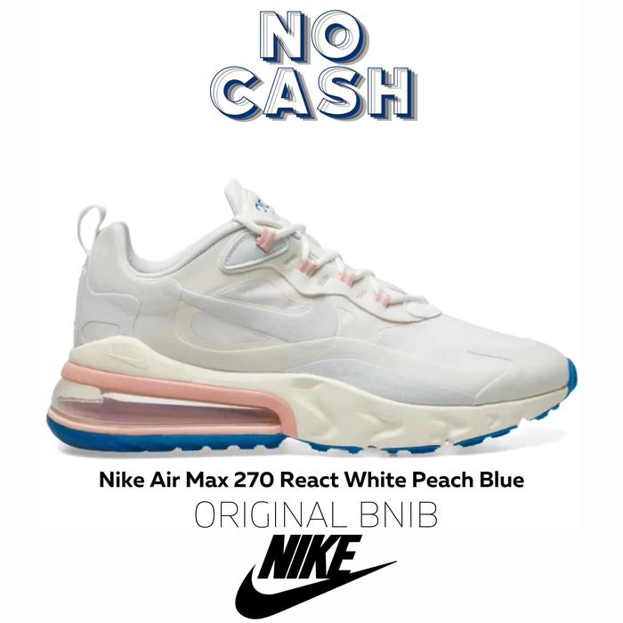 Nike Air Max 270 React White Peach Blue Original BNIB