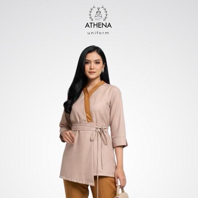 ATASAN Seragam Kerja Wanita / Klinik Kecantikan / Suster / Baby Sitter ATHENA Uniform - GYAN SERIES 