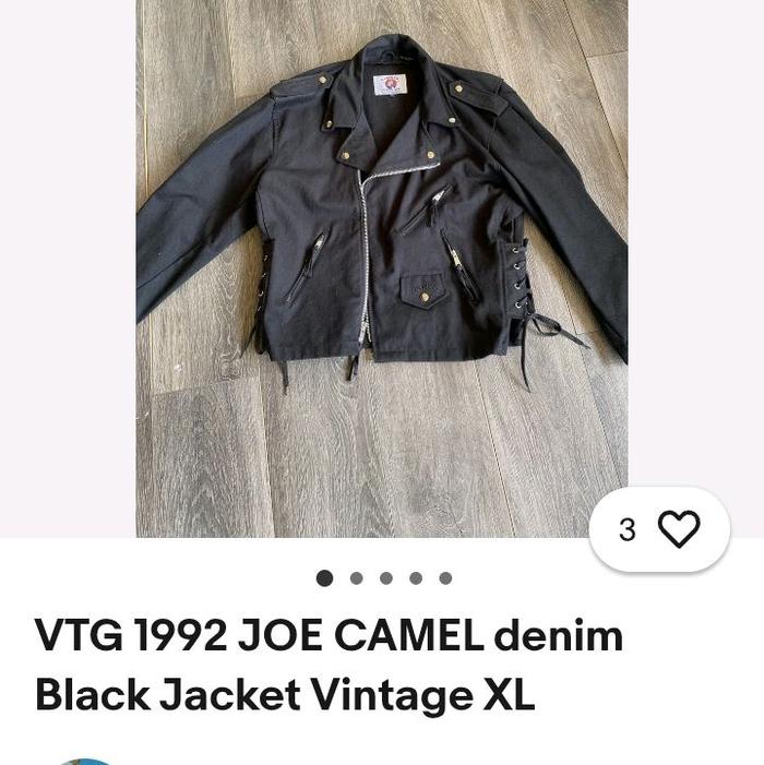 vintage biker jacket camel Simpson mooneyes yellow corn jaket motor touring denim vintage keren rare