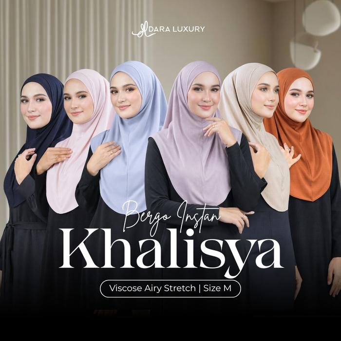 Dara Luxury | Khalisya Size M | Jilbab Instan Viscose Airy Stretch | Jilbab Instan Kaos Adem  Nyaman