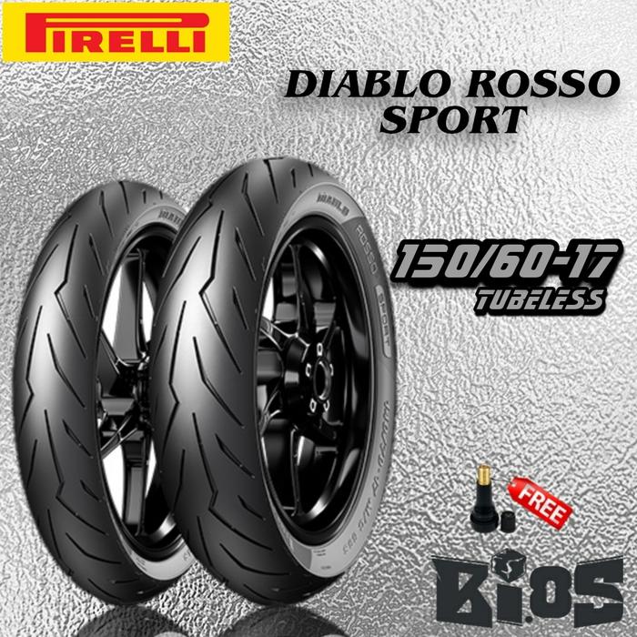 BAN PIRELLI DIABLO ROSSO SPORT TUBELESS RING 17 UKURAN 70/90-17 | 80/80-17 | 80/90-17 | 90/80-17 | 1
