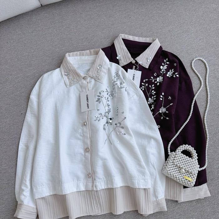 CANDY LADY Valla Beads Blouse / Atasan Wanita Terbaru Premium Bestseller Baju Panjang Busui Kombinas