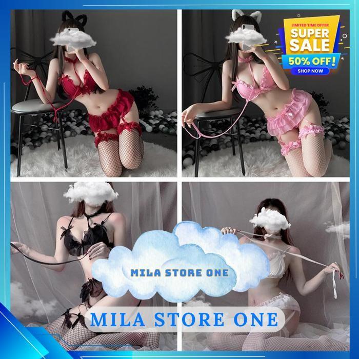 LINGERIE COSPLAY BRA G STRING SET GARTER BRA SEXY DAN STOKING LINGERIE SEXY T08 TERMURAH