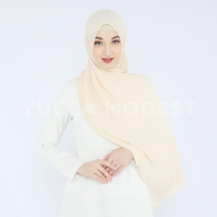 Hijab Pashmina Plisket Crepe Premium Hawa 1.0 SESAME - Yucca Modest