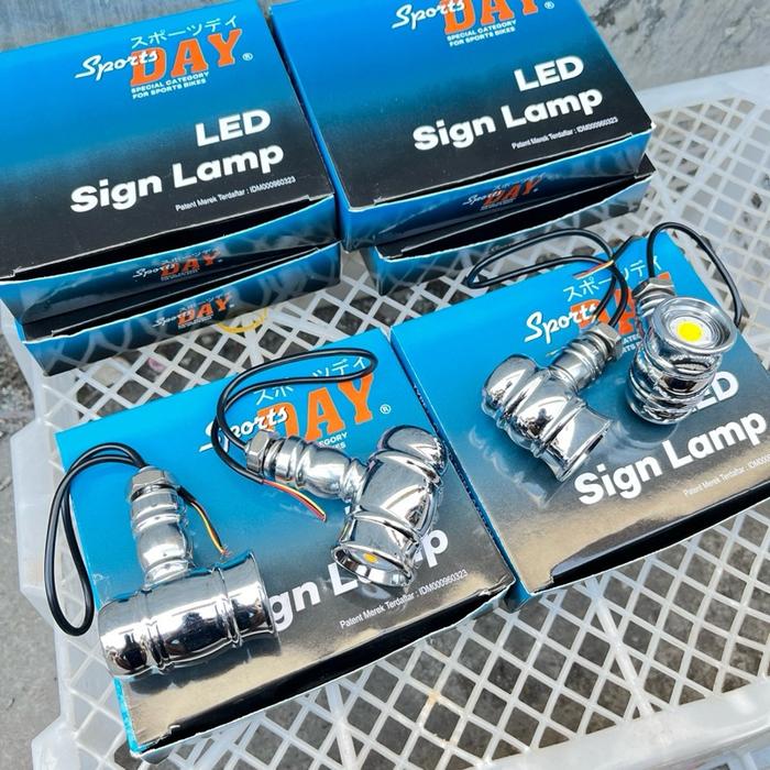 sein palu Riting palu LED DAY model humer stainless 4PCS depan blkng sein hummer CB GL MP TIGER dll