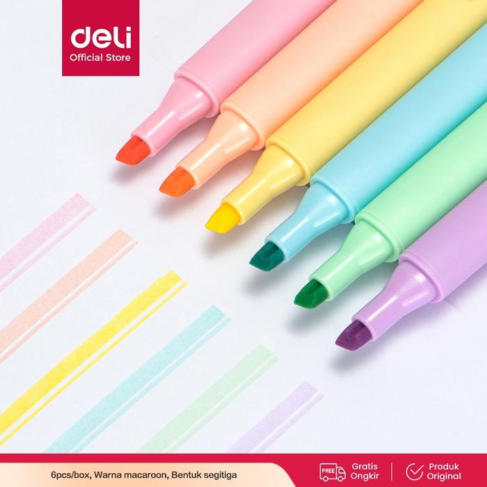 Deli Pen Highlighter Macaroon 6 Warna S605