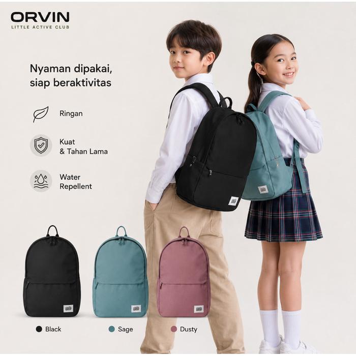 ORVIN Mylo Backpack Tas sekolah anak Laki-Laki dan Perempuan SD SMP Water Repellent