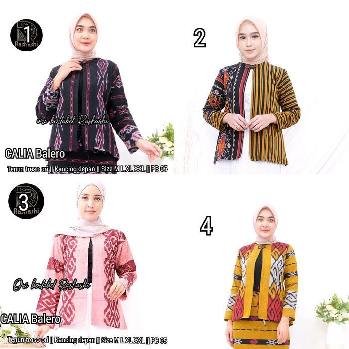 PROMO!! CALIA Balero tenun troso asli bolero etnik cantik  warna kuning outer tenun asli jepara mode