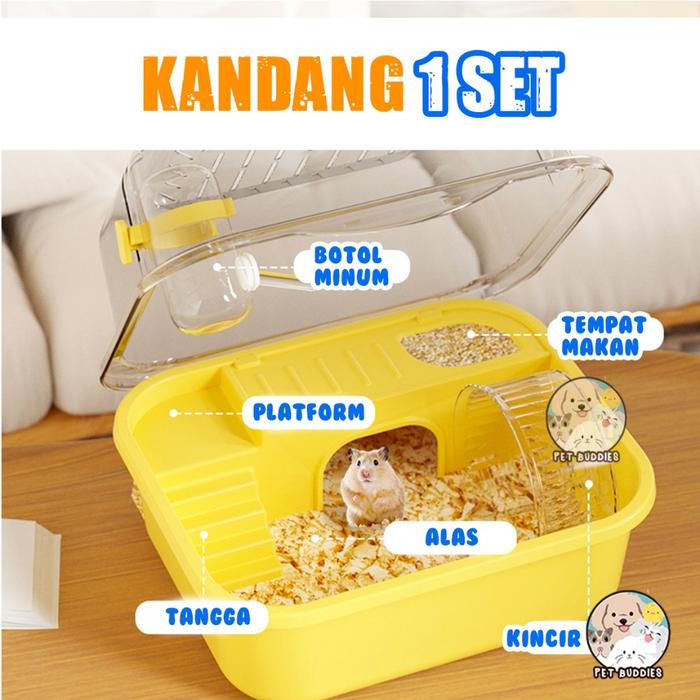PAKET Kandang Hamster 1 set JUMBO / Kandang Hamster / Box Hamster / Pet Travel / Pet Cage