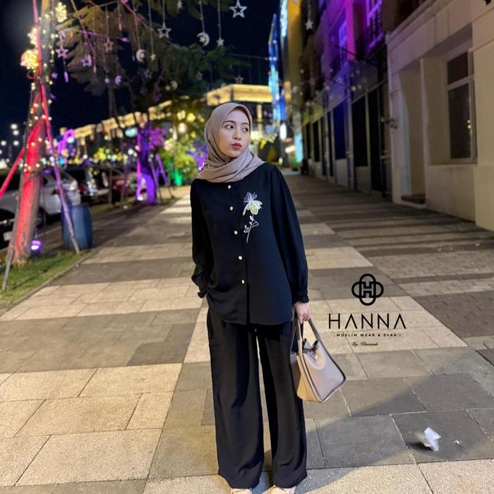 NUNA SET by hanna.id by khasanah Hitam Kulot