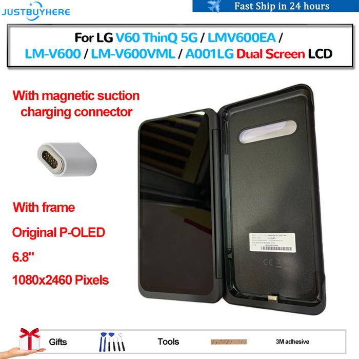 Original P-OLED For LG V60 ThinQ 5G LMV600EA LM-V600 LM-V600VML