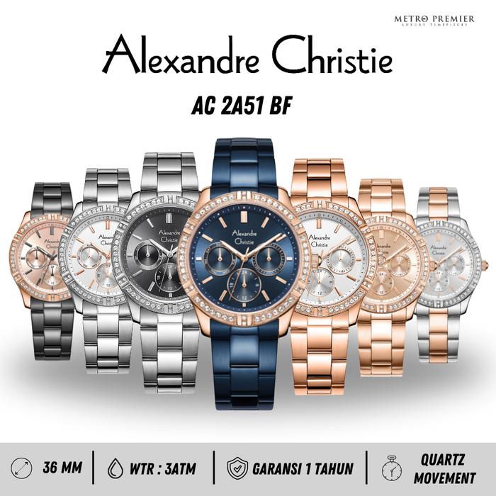 Alexandre Christie AC2A51 AC 2A51 Jam Tangan Wanita Analog Stainless Steel Original & Garansi Resmi