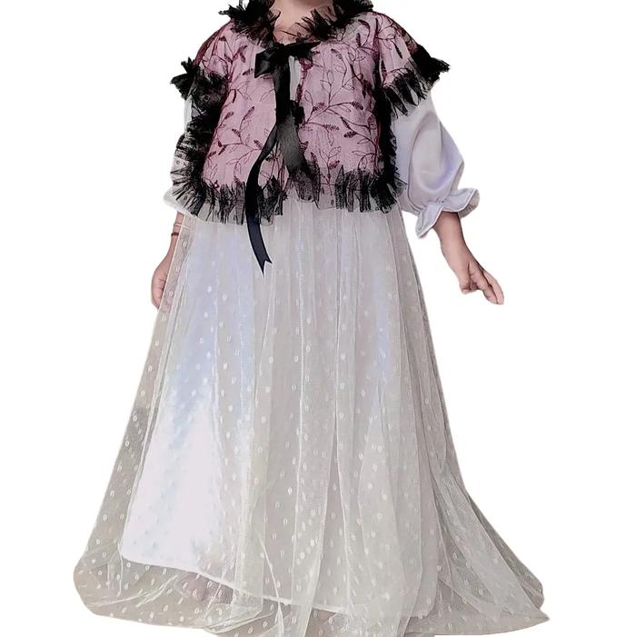Dress muslim tile FREE VEST/GAMIS LEBARAN/PUTIH