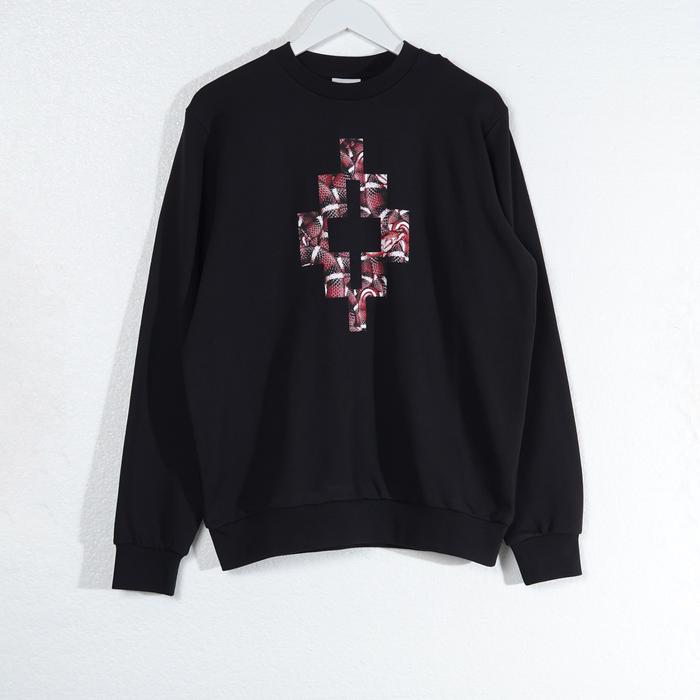 Sweater MARCELO BURLON COUNTRY OF MILAN LOGO SNAKE RED BLACK SWEATSHIRT 100% ORIGINAL
