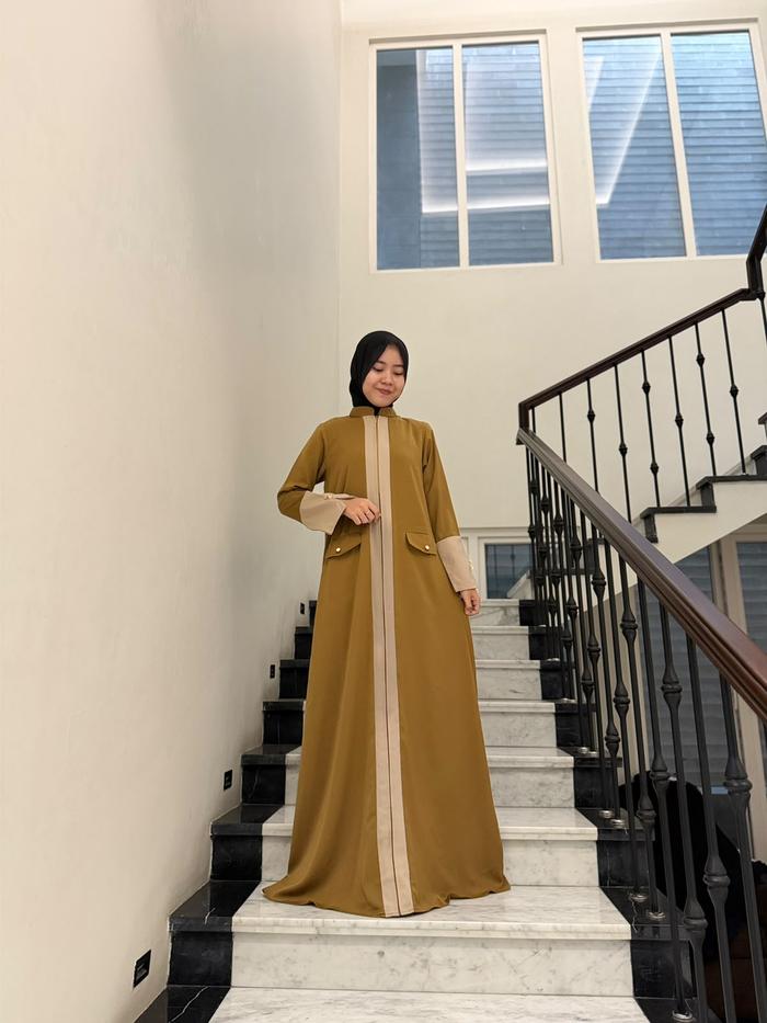 Kazanaa.id - Faysa Dress wanita simple cantik elegant busui friendly