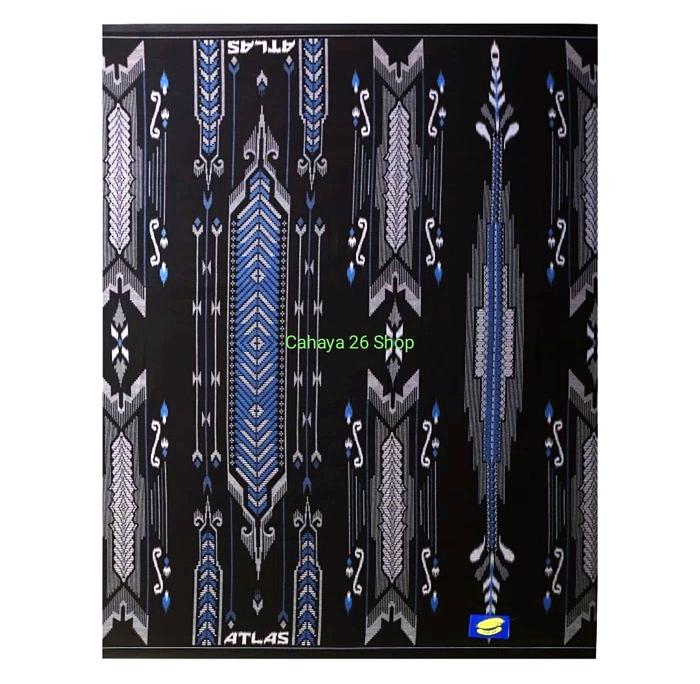 Sarung Atlas Junior Kembang Motif BHS | Sarung Atlas Junior Hitam | Sarung Anak | Sarung Atlas Junio