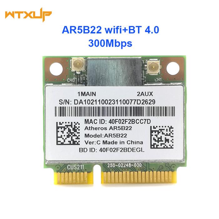 Atheros AR5B22 AR9462 300Mbps Wireless WLAN Mini Pci-E Wifi Card