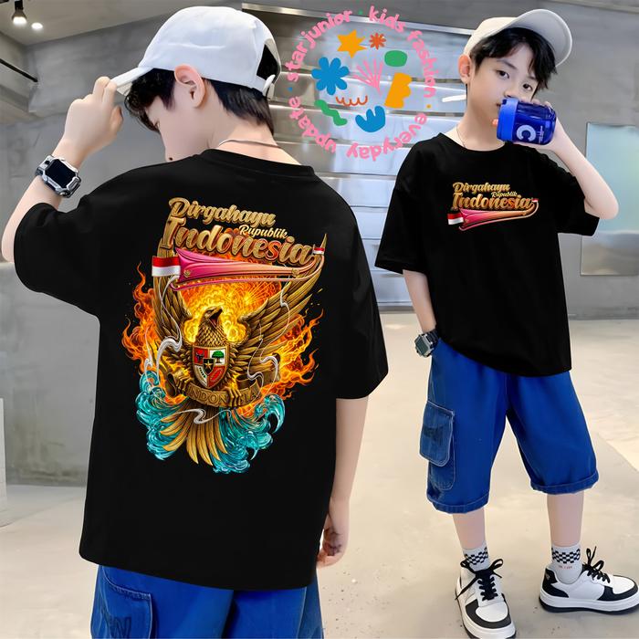 Kaos DIRGAHAYU INDONESIA - Kaos Burung Garuda - Kaos INDONESIA - T-Shirt GARUDA INDONESIA