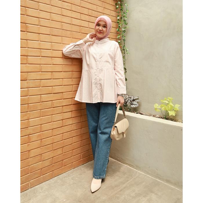 (BARU) COD [M, L, XL, XXL] ORIGINAL Ayesa Motif Sku ke 1 - Pakaian Kemeja Wanita Terbaru by Hijab Ma