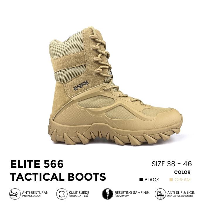 Magnum Sepatu Tactical Elite 566 Sepatu Militer PDL Satpolpp Linmas 8 Inch Kokoh Tahan Lama Desain T