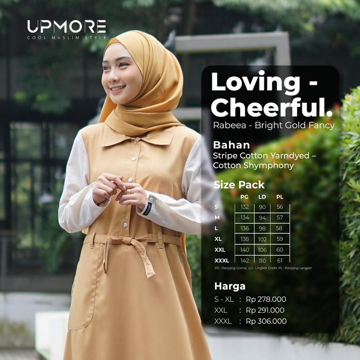 Baju Upmore UM 032 Rabeea Bright Gold - Fancy - Upmore Rabeea || Gamis Upmore
