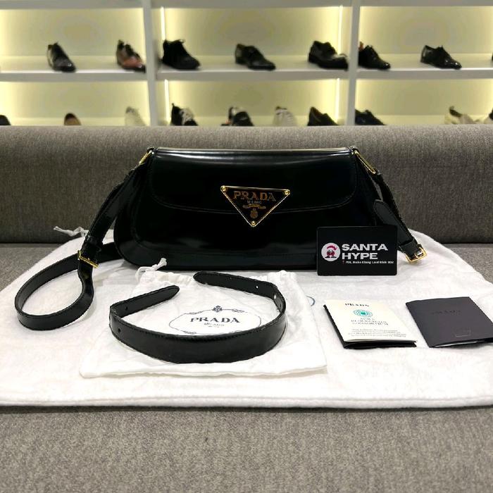 Prada Brushed Leather Shoulder Bag