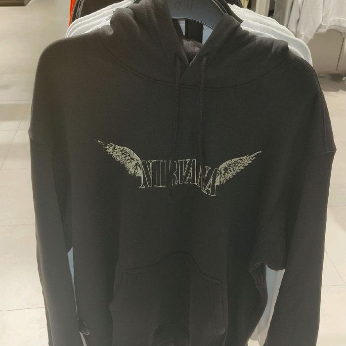 Hoodie H&m Band Nirvana Original Hitam
