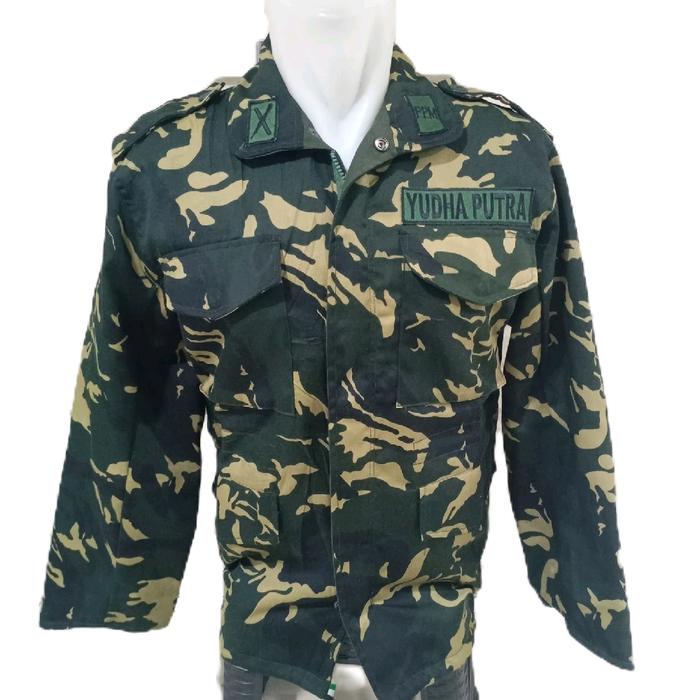 Jaket PPM Pemuda Panca Marga Motif Parka dengan Desain Camouflage dan Logo "Yudha Putra" Pria