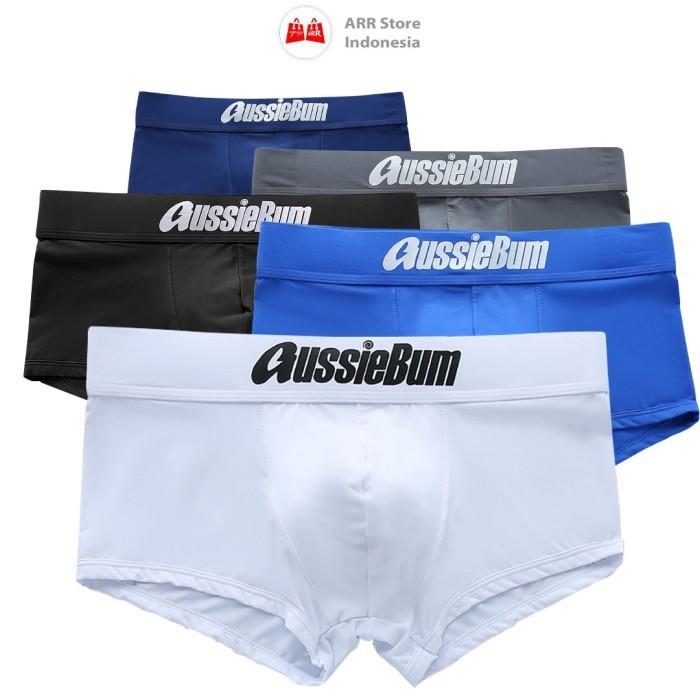 Celana Dalam Boxer Pria Ice Silk Breathable Sexy Brief Men Underwear Boxer Pria Low Waist Import | U