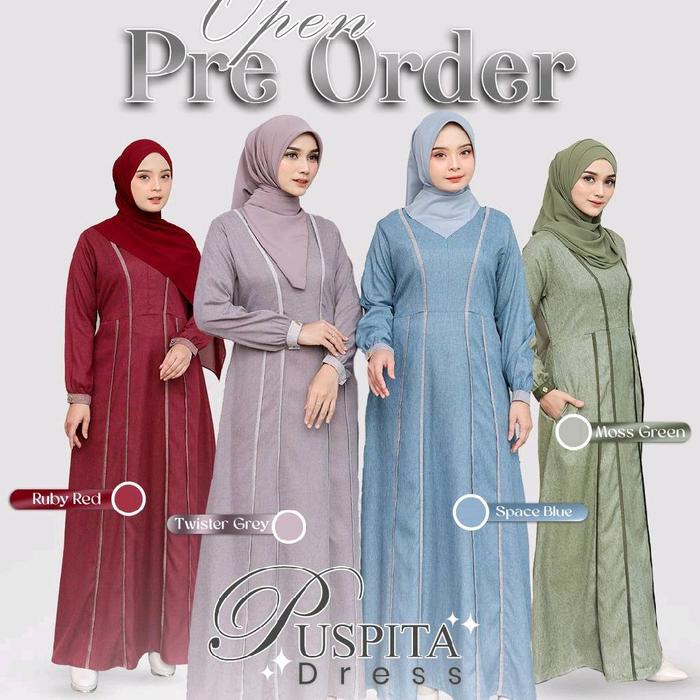 Puspita Dress By silmi/gamis silmi/gamis dewasa/gamis simpel/gamis kekinian/gamis cantik/gamis daily