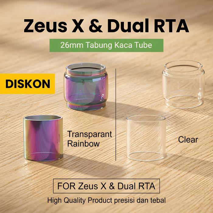 (DISKON) Glass Tank ZEUS X Straight Replacement Clear| kaca cembung bubble