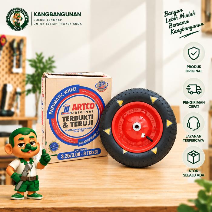 BHK Ban Komplit ARTCO Asli ( Ban Luar + Dalam + Velg + Lahar ) Ban Hidup Komplit Ban Gerobak Angkong