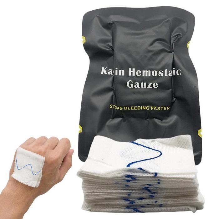 Hemostatic Kaolin Gauze Combat Emergencies Trauma Fold Wrap