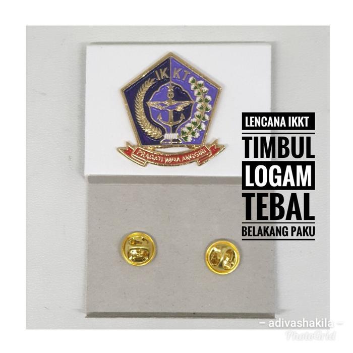 Lencana Ikkt Timbul Logam / Tipis Kuningan