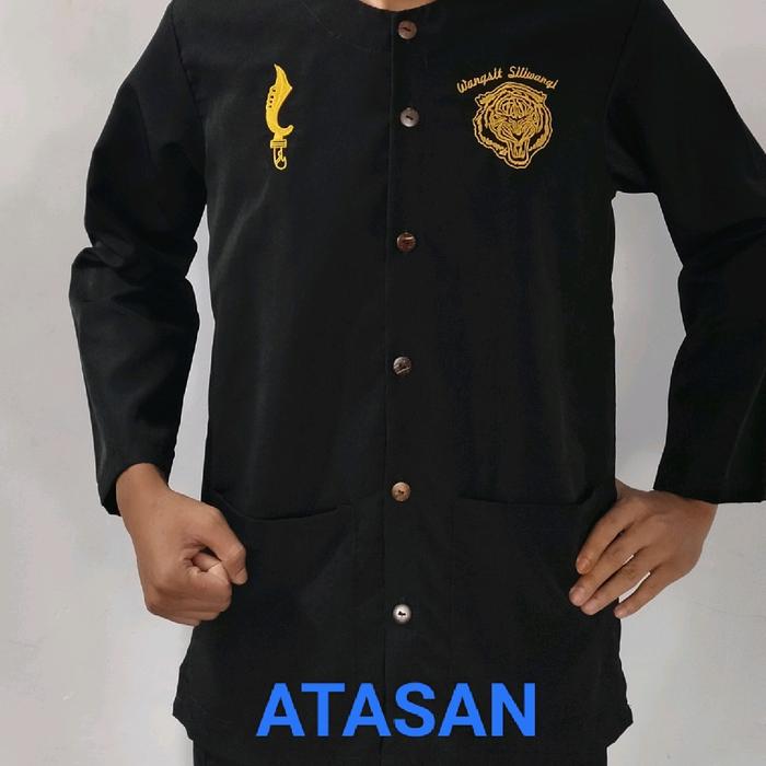 wgt.wangsit Baju Pangsi Pria Dewasa Variasi Bordir wangsit siliwangi Tangan Panjang