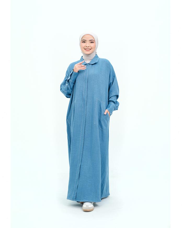 Tyna Dress Gamis Abaya Muslim Premium All Size Nyaman Dipakai Busui Maripi Casual