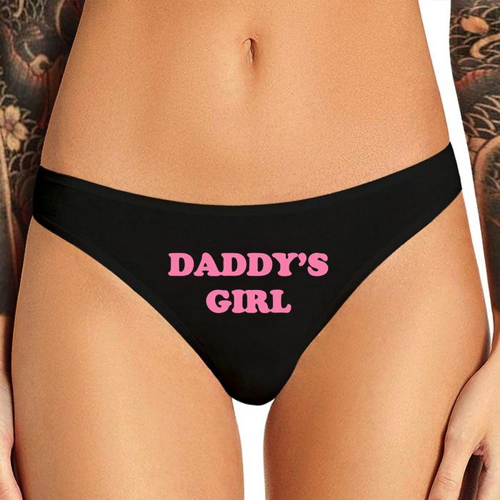 Fashion Women Sexy Seamless Thong Underwear DADDY'S GIRL Print Funny Women T Panties G String Sexy L
