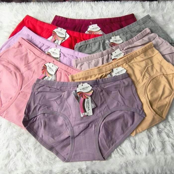 Celana Dalam CD Wanita Jumbo Bisa Melar Super Soft Bahan Katun Stretch CD Daifona 6266 Warna Random 