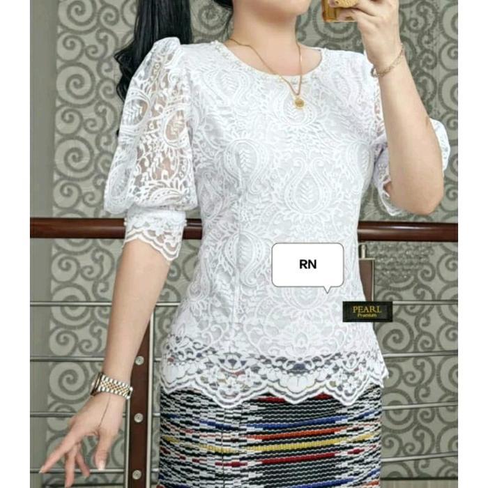 blouse kebaya wanita premium/kebaya atasan wanita terbaru premium modren lengan balon kek Cantik Dre