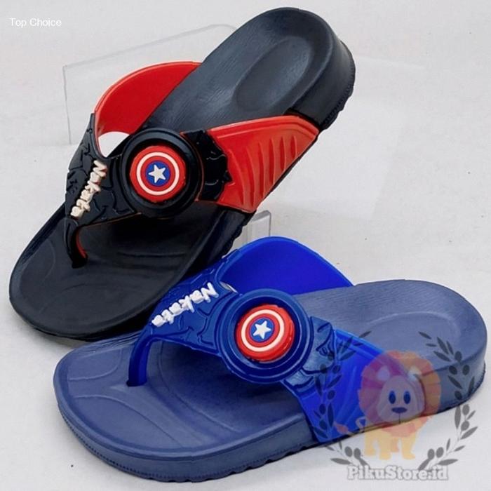 [PIKU] Sandal Jepit Anak Karakter Spiderman Captain America Sendal Anak NAKATA | Kekinian